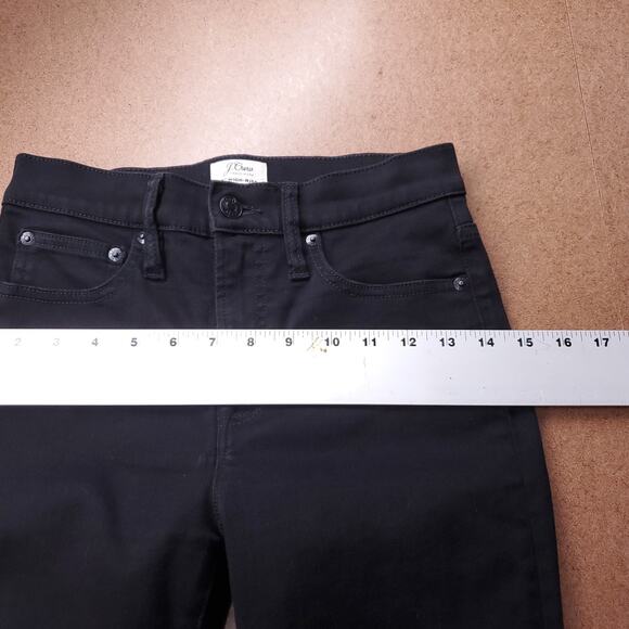 J.Crew 10" High-Rise Toothpick Jeans Womens 25P Black Clean Wash Stretch Minimal - Picture 4 of 12